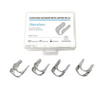 EASYTODENTA 30Pcs Dental Anterior Matrix Bands 0.03mm Dental Metal Contoured Matrices for Premolar and Molar