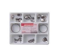 EASYTODENTA Dental Matrix Bands 100PCS Full Set 50μm Sectional Contoured Metal Matrices System+2 Delta Rings for Tooth Interproximal Refill