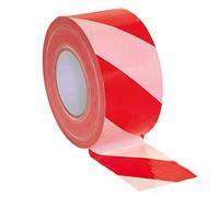 EASYTOPACK BARRIER HAZARD TAPE Non-Adhesive | 72mm x 500m | Durable Polythene Tape | No entry Danger Indoor Outdoor cordoning use | Red and White x 2 Rolls