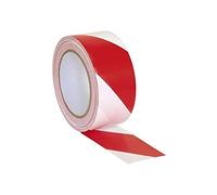 EasyToPack Red/White Hazard Warning Tape | 48mm x 33m Adhesive Tape | Barrier Marking | Social Distancing | Floor Marking | Caution Tape | 1 Roll