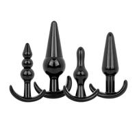 EasyToys - 4-Piece Anal Plug Set (Black)