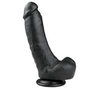 Easytoys - Black Suction Cup Dildo with Balls (20cm)
