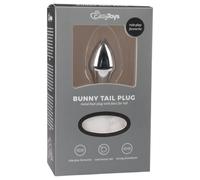 EasyToys Small Aluminium Faux Fur Bunny Tail Butt Plug - Silver Silver
