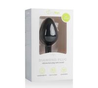 Easytoys Diamond - Black Medium Anal Plug with White Gem