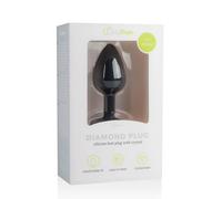 Easytoys Diamond - Black Small Anal Plug with White Gem