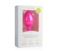 Easytoys Diamond - White Gem Anal Plug (Medium) - Pink