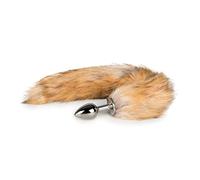 Easytoys Fetish Collection Anal Plug Small Silver Fox Tail Plug, Stress Relief Butt Play Plug for Women