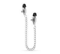 EasyToys Fetish Collection Big Nipple Clamps with Chain, Extra Wide Tips