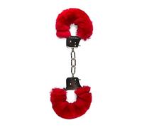 EasyToys Fetish Collection Furry Handcuffs, Red