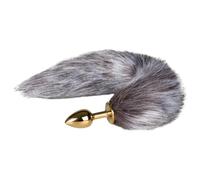 EasyToys Fox No. 5 - metal anal plug with fox tail (gold-silver)