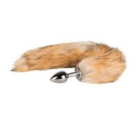 Easytoys Fox NO1 - Silver-Red Metal Anal Plug with Fox Tail