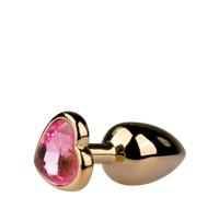 EasyToys Gold Metal Pink Butt Plug - Medium