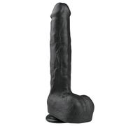 Easytoys - Large Suction Cup Dildo with Balls (11.6 inches) - Black