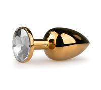 Easytoys Metal No.1 - Gold Anal Plug with White Gem (2.5cm)