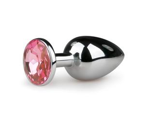 Easytoys Metal No.1 - Silver Anal Plug with Pink Gem (2.7cm)