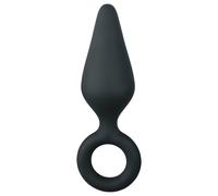 EasyToys Ringed Anal Plug - Medium (Black)