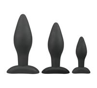 EasyToys Rocket - anal plug set (black, 3-piece)