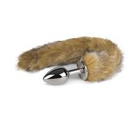 EasyToys Silver Small Fox Tail Plug with Stripes