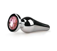 EasyToys Silver with Pink Diamond Metal Buttplug