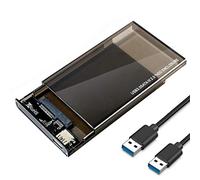 EasyULT 2.5-Inch External Hard Drive Enclosure USB 3.0 to SATA III for 7mm and 9.5mm SATA HDD SSD, Support UASP, Transparent Case Tool Free for SATA I/II/III, PC, Laptop, MacBook