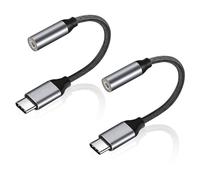 EasyULT 2 Packs USB C to 3.5mm Headphone Jack Adapter, Typc C to 3.5mm Aux Headphone Adapter, Compatible with Samsung Galaxy Pixel, iPhone 16 Pro Max/16e/15, HUAWEI