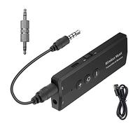 EasyULT Bluetooth 5.0 Usb Dongle Adapter for PC, Aux Bluetooth 5.0 Car Music Port, with 3.5mm Audio Cable, with 300mAh Battery, for TV/Home Stereo/Headphones/Speakers/Smartphone/Mouse/Keyboard-Black