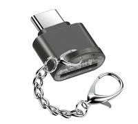 EasyULT Micro SD Card Reader, Type C to TF Micro SD Card Reader, SD Card Reader With Hanging Chain, USB C OTG Card Reader for Laptops, MacBook, Galaxy Phones and More (Grey)