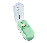 EasyULT Pill Cutter, Portable Tablet Cutter with Blade and Storage Compartment, Cutting & Storage in One Pill Splitter for Travel, for Small Pills Large Pills Cut in Half Quarter-Green
