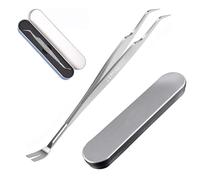 EasyULT Tick Remover, Sided Stainless Steel Tick Remover, with Storage Iron Box Easy Remove, Ticks Tick Remover Tool for Humans, Dogs, Cats