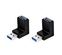EasyULT USB 3.0 Adapter Combo, USB 90 Degree Adapter, Up & Down Angled USB Adapter, USB 3.0 A Male to A Female Combo 90 Degree Angle Coupler Connector(Pack of 2)