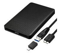 EasyULT USB 3.0 Hard Drive Enclosure, 5Gbps SSD Enclosure for 9.5mm & 7mm 2.5" SATA I/II/III HDD SSD, MacBook, with OTG Adapter, Support UASP SATA III