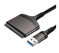 EasyULT USB 3.0 to SATA Adapter for 2.5" HDD/SSD, USB 3.0 to 2.5” SATA III Hard Drive Adapter Aluminum Shell Nylon Cord, Supports UASP, External Converter for SSD/HDD Data Transfer -Grey