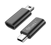 EasyULT USB C to Mini USB 2.0 Adapter 2 Pack, Mini USB to USB C Adapter for Connecting Compatible Laptops/Tablets, MP3 Players, Digital Cameras etc. (Black)