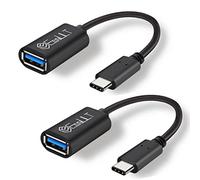 EasyULT USB C to USB 3.0 Adapter [2 pack], OTG Cable Type C Male to USB Female OTG Adapter (Thunderbolt 3 Compatible), Compatible with MacBook 2019 2018 2017, Samsung Galaxy S20 Note 10 S8 S9-black