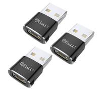 EasyULT USB C to USB Adaptor 3Pack, Type C Female to USB Male Adapter, USB Type C Adapter for Apple Watch 10 9,iPhone 14 13 12 Pro Max Plus,AirPods,Samsung y Otro USB C Device-Black