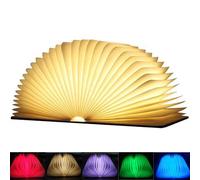 EasyULT Wooden Book Lamp, LED Folding Book Light Magnetic USB Rechargeable Mood Lighting Creative Night Light for Decor, Practical and Beautiful Decorative Lights (12 * 9 * 2.5cm)