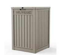 EasyUp Package Delivery Boxes for Outside, 55-Gallon Lockable Parcel Drop Box, Large Double-Walled Resin Weatherproof Storage Porch Box for Deliveries and Patio(Grey)