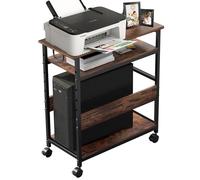 EasyVibe 3 Tier Computer Tower Stand, 23.6" L x 11.8" W x 27.6" H, Industrial Height Adjustable PC Tower Stand, Under Desk CPU Holder for Office Home, Mobile Printer Stands with Lockable Caster Wheel