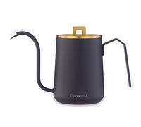 Easyworkz Gooseneck Pour Over Coffee Kettle 600ml Stainless Steel Hand Drip Coffee Pot with Long Narrow Spout,Brass Gold Black