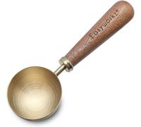 Easyworkz Retro Stainless Steel Coffee Scoop with Black Walnut Handle,10g Measuring Spoon (Brushed Gold)