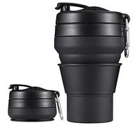 EASYXQ Collapsible Cup for Traveling, 20 OZ 600ml Large Silicone Folding Camping Mug, Leak Proof BPA Free Portable Reusable Bottle for Coffee, Tea, Water, Camping, Hiking, Outdoor (Black)