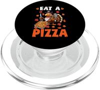 Eat A Pizza Thanksgiving Eating Pizza Saving Turkey Autumn PopSockets PopGrip for MagSafe