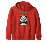 Eat Bamboo Read Books Stay Weird Funny Panda With Glasses Zip Hoodie