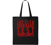 Eat Clen Tren Hard Test Your Limits Funny Natural Ecological Cotton Tote Bag Black