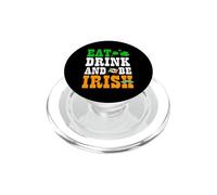 Eat Drink And Be Irish Flag Shamrock St Patrick's Day Stache PopSockets PopGrip for MagSafe