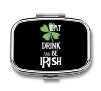 Eat Drink and Be Irish Travel Pill Organizer with Mirror