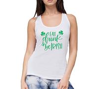 Eat Drink and Be Irish - Womens Vest Tank Top - St Patricks Irish Paddys Day M White