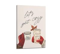 Eat Drink And Be Merry Lets Get Cozy Christmas Framed Canvas Wall Art