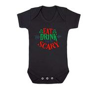 Eat Drink and Be Scary Halloween Statement Baby Grow Vest, 3-6 Months, Black