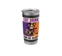 Eat Drink and Be Scary Pinup Witch Halloween Stainless Steel Insulated Tumbler